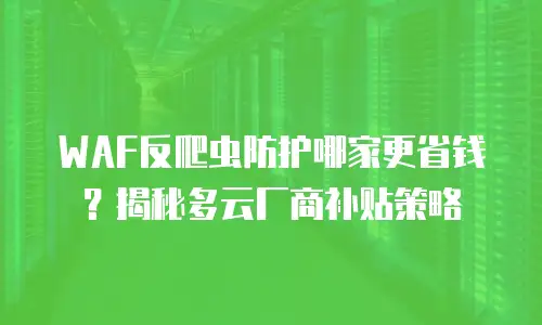 WAF反爬虫防护哪家更省钱？揭秘多云厂商补贴策略