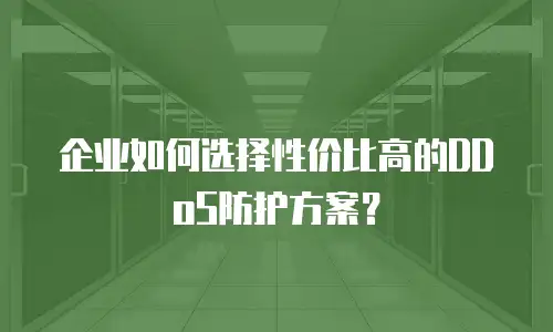 企业如何选择性价比高的DDoS防护方案？