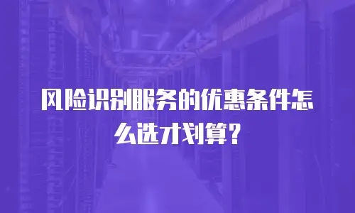 风险识别服务的优惠条件怎么选才划算？