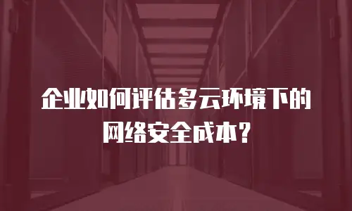 企业如何评估多云环境下的网络安全成本？