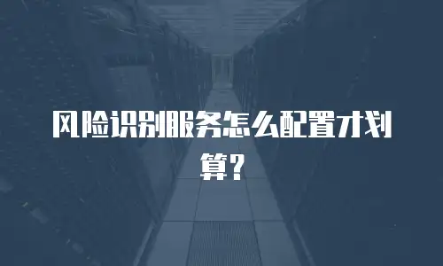 风险识别服务怎么配置才划算？