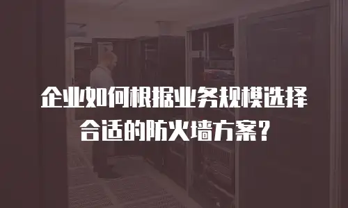 企业如何根据业务规模选择合适的防火墙方案？
