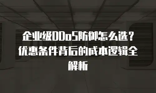企业级DDoS防御怎么选？优惠条件背后的成本逻辑全解析
