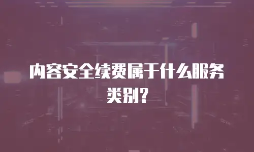 内容安全续费属于什么服务类别？