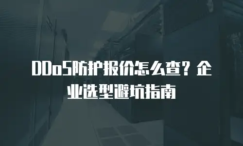 DDoS防护报价怎么查？企业选型避坑指南