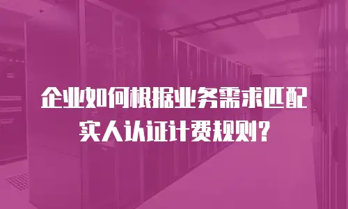 企业如何根据业务需求匹配实人认证计费规则？