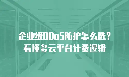 企业级DDoS防护怎么选？看懂多云平台计费逻辑