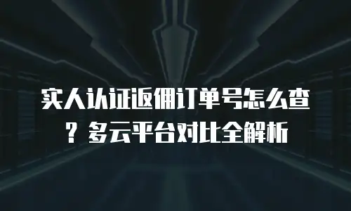 实人认证返佣订单号怎么查？多云平台对比全解析