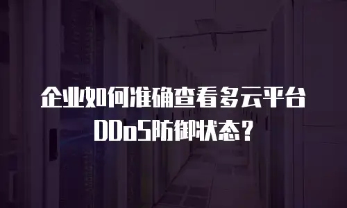 企业如何准确查看多云平台DDoS防御状态？