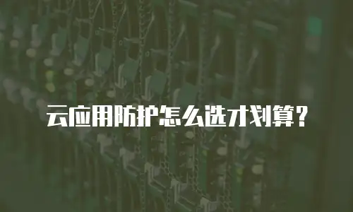 云应用防护怎么选才划算？