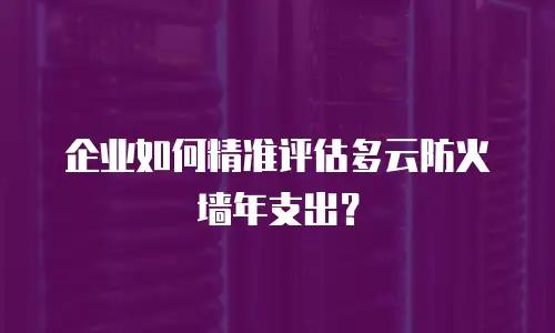 企业如何精准评估多云防火墙年支出？