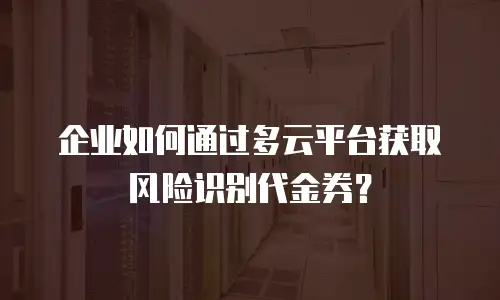 企业如何通过多云平台获取风险识别代金券？