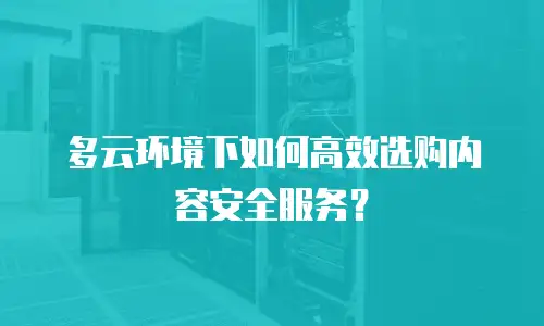 多云环境下如何高效选购内容安全服务？