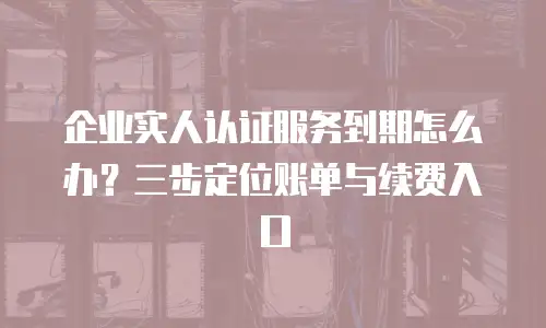 企业实人认证服务到期怎么办？三步定位账单与续费入口