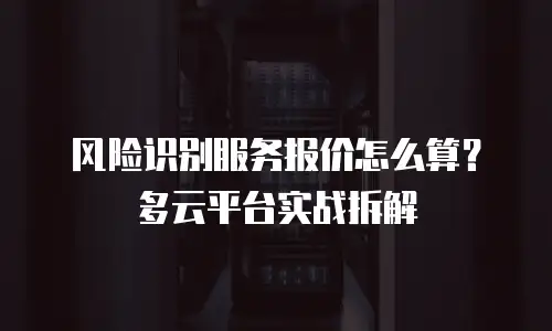 风险识别服务报价怎么算？多云平台实战拆解