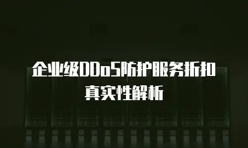 企业级DDoS防护服务折扣真实性解析