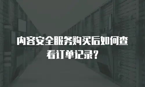 内容安全服务购买后如何查看订单记录？