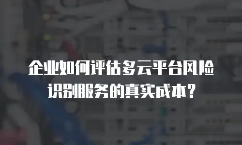 企业如何评估多云平台风险识别服务的真实成本？