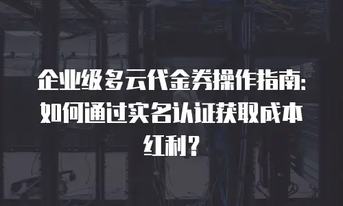 企业级多云代金券操作指南：如何通过实名认证获取成本红利？