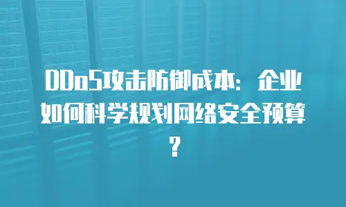 DDoS攻击防御成本：企业如何科学规划网络安全预算？