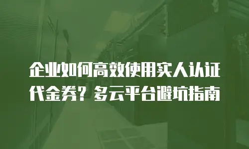 企业如何高效使用实人认证代金券？多云平台避坑指南