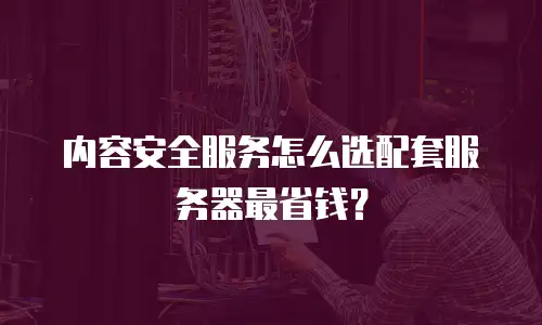 内容安全服务怎么选配套服务器最省钱？
