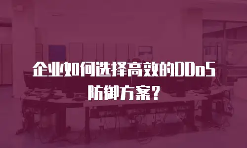 企业如何选择高效的DDoS防御方案？