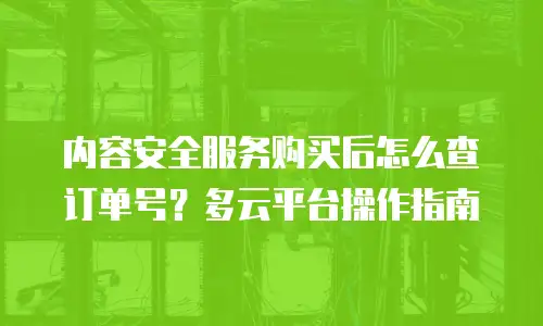 内容安全服务购买后怎么查订单号？多云平台操作指南