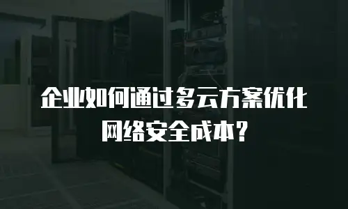 企业如何通过多云方案优化网络安全成本？