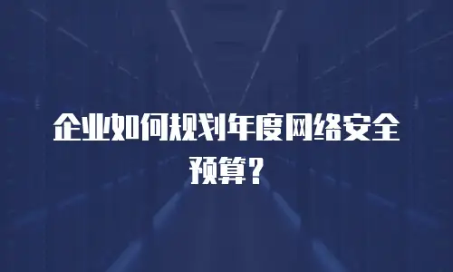 企业如何规划年度网络安全预算？