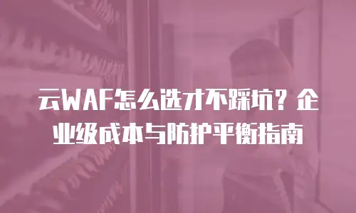 云WAF怎么选才不踩坑？企业级成本与防护平衡指南