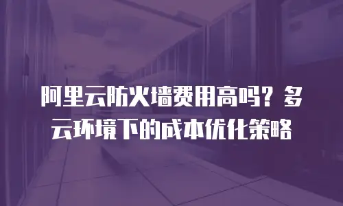 阿里云防火墙费用高吗？多云环境下的成本优化策略