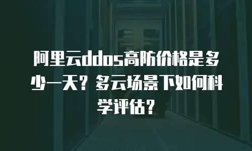 阿里云ddos高防价格是多少一天？多云场景下如何科学评估？