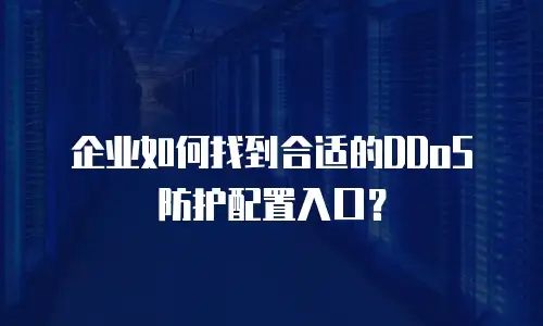 企业如何找到合适的DDoS防护配置入口？