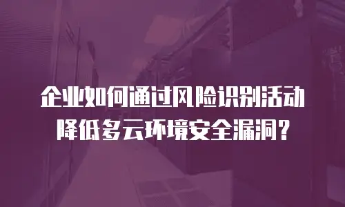 企业如何通过风险识别活动降低多云环境安全漏洞？