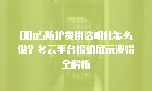 DDoS防护费用透明化怎么做？多云平台报价展示逻辑全解析