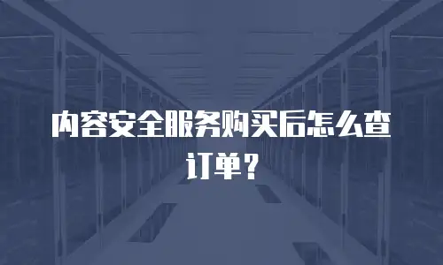 内容安全服务购买后怎么查订单？