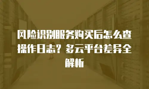 风险识别服务购买后怎么查操作日志？多云平台差异全解析