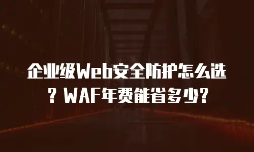 企业级Web安全防护怎么选？WAF年费能省多少？