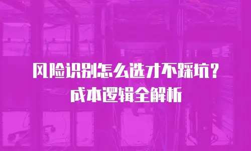风险识别怎么选才不踩坑？成本逻辑全解析
