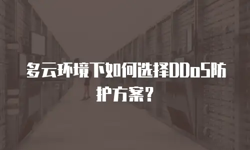 多云环境下如何选择DDoS防护方案？