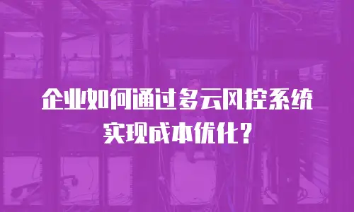 企业如何通过多云风控系统实现成本优化？