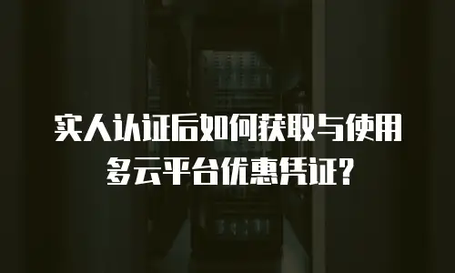 实人认证后如何获取与使用多云平台优惠凭证？