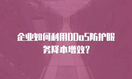 企业如何利用DDoS防护服务降本增效？