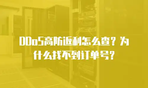 DDoS高防返利怎么查？为什么找不到订单号？