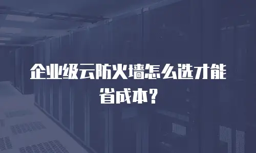 企业级云防火墙怎么选才能省成本？