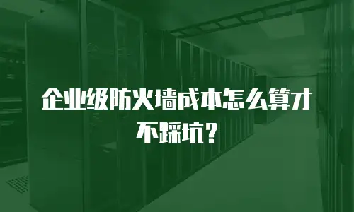 企业级防火墙成本怎么算才不踩坑？