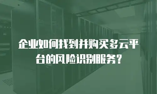 企业如何找到并购买多云平台的风险识别服务？