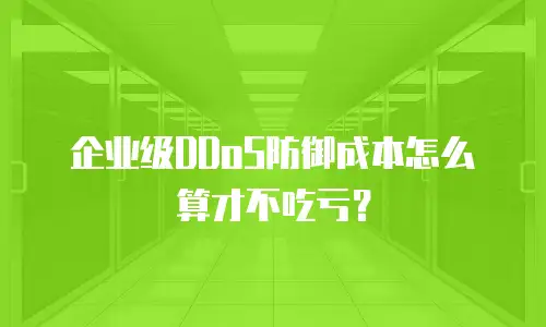 企业级DDoS防御成本怎么算才不吃亏？