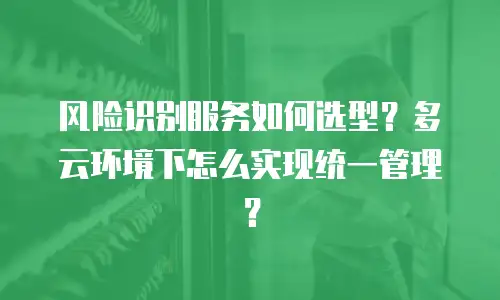 风险识别服务如何选型？多云环境下怎么实现统一管理？
